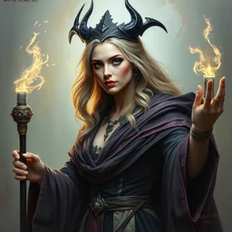 oil painting of kim kardarshian as a sorceress woman in the style of artist wayne reynolds, highly detailed, 8 k, artstation