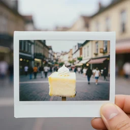 3 d 🥑 popping out of curved screen, town square, volumetric lighting, bokeh, creterion collection, shot on 7 0 mm, instax