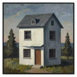 a surrealist painting of a house by olexandr archipenko, 4 k, trending on artstation