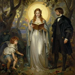 a beautiful sorceress by Edgar Maxence, Ross Tran and  Jules Bastien-Lepage