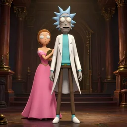 full body pose, hyperrealistic photograph ofrick and morty in the film the princess bride, dim volumetric lighting, 8 k, octane beautifully detailed render, extremely hyper detailed, intricate, epic composition, cinematic lighting, masterpiece, trending on artstation, very very detailed, stunning, hdr, smooth, sharp focus, high resolution, award, winning photo, dslr, 5 0 mm