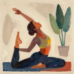an abstract illustration of a woman doing yoga camille graeser from the 1 9 4 0 s and 1 9 5 0 s.
