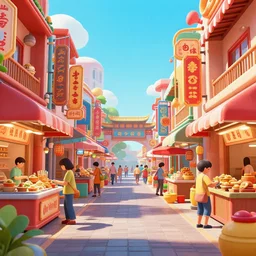 chines food and market street   Concept Art, vibrant colors, 8k photorealistic, cinematic lighting, HD, high details, dramatic, trending on artstation