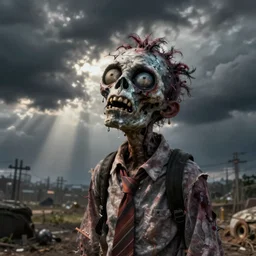 funny zombie looking up