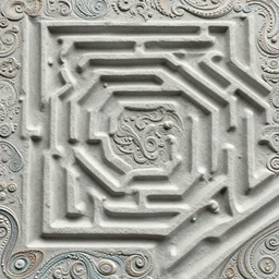 3d embossed bumpy textured maze fractal organic swirling muted colors paisley