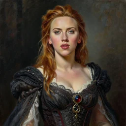 the portrait of scarlett johansson as amazon in intricate dress by roberto ferri, fantasy, witcher, very detailed oil painting, masterpiece, 8 k
