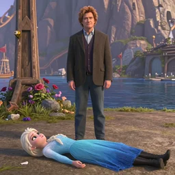 saul goodman standing over a dead elsa from frozen 2