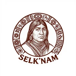 logo design of the Selk´nam people, engraving by Gustav dure, vector image