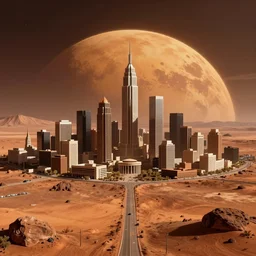 a city built on a terraformed mars, high-resolution photograph