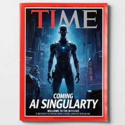 TIME magazine cover, the coming AI singularity, welcome to the matrix, 4k, HDR