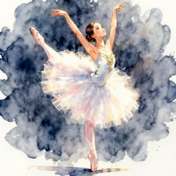anime rooney mara ballerina, intricate watercolor portrait by greg rutkowski, trending on pixiv