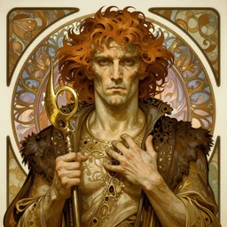 Will Graham from NBCs Hannibal in portrait Alphonse Mucha art nouveau style, brutal, epic, intricate, elegant, highly detailed, digital painting, 4k, HDR, concept art, smooth, sharp focus, illustration, art by alphonse mucha,artgerm, H R Giger