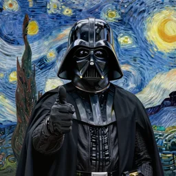 darth vader thumbs up by van gogh