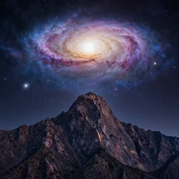 vertical, mountains, limit, universe, galaxy, upwards