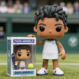 maya angelou cosplay winning wimbledon, stop motion vinyl action figure, plastic, toy, butcher billy style