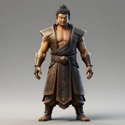 buddha in mortal kombat, 3 d videogame render, 4 k, artstation