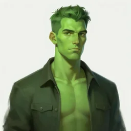 character concept portrait, green man, digital painting, concept art, smooth, sharp focus, illustration