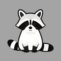 simple vector art of a raccoon