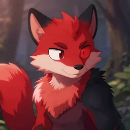 ( ( ( red ) ( black ) ( furry fandom ) ( fursona ) ( weasel * ferret * stoat ) ) + ( smoke * backing ) ) = ( wall + graffiti )