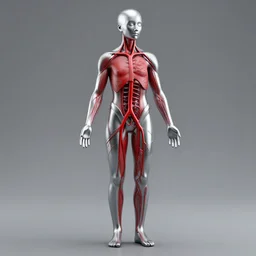 anatomical deep red arteries veins flesh stylized shiny polished silver statue full body bizarre extra limbs cosmic horror quadruped animal cow bovine skull four legs made of creature tendrils perfect symmetrical body perfect symmetrical face hyper realistic hyper detailed by johannen voss by michelangelo octane render blender 8 k displayed in pure white studio room