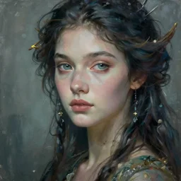 portrait of a beautiful ocean goddess, graceful, esoteric, muted colors, head in focus, fantasy art, ocean aesthetics, intricate, elegant, highly detailed hyperrealistic painting, artstation, concept art, painterly, sharp focus, illustration, epic art by hans jokem bakker