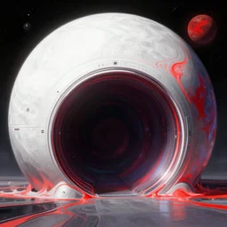 scifi portal entrance, dyson sphere program white and red planet, concept art, by greg rutkowski, xray melting colors