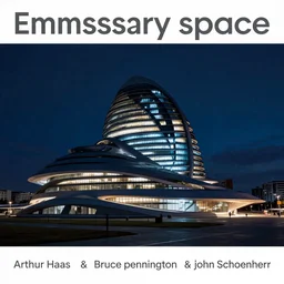 emissary space by arthur haas and bruce pennington and john schoenherr, cinematic neon matte painting, zaha hadid building, photo realism, dark color palate, blue hour, james terrell art,