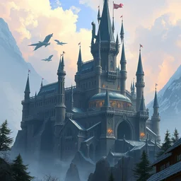 grand fantasy castle by martin deschambault