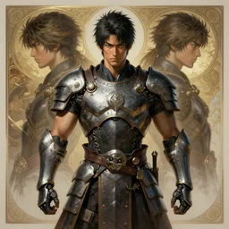 Symmetry!! portrait of a japanese man, warrior in sci-fi armour, tech wear, muscular!! sci-fi, intricate, elegant, highly detailed, digital painting, artstation, concept art, smooth, sharp focus, illustration, art by artgerm and greg rutkowski and alphonse mucha