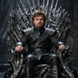 peter dinklage sitting on the iron throne, game of thrones,, hd, 4 k, detailed, award winning