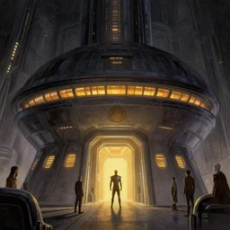 spy headquarters on Cardassia, style of Greg Rutkowski, Star Trek