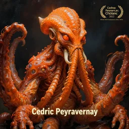portrait of orange cthulhu by cedric peyravernay