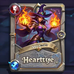 Symmetrical Hearthstone official professional art. Insanely well constitued human body. Every following words is insanely important: A sorceress with a witch hat casting a fire ball.