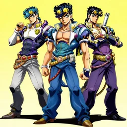 death grips as stands from anime JoJo, 2d, anime style