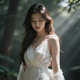 japanese aphrodite, diffuse lighting, bokeh, soft focus
