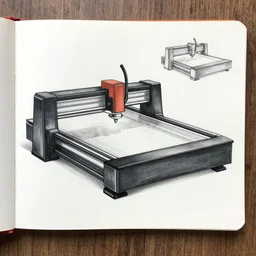 exciting new laser cutter product ideas, pencil sketches, a 3 page