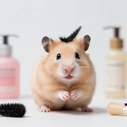 a hamster - hairdresser - hybrid, animal photography