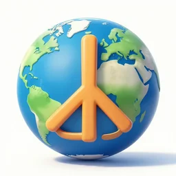 peace sign on the planet earth