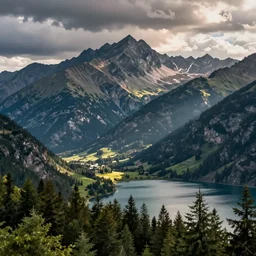 mountains, trees, and lake, bill watterson