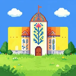 ukraine folk pixel art,
