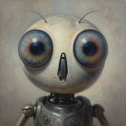 desaturated! symmetrical!!! holy saint aura battle robot award winning closeup portrait huge insect eyes faded tetrachromacy desaturated colors trippy background tim hildebrandt wayne barlowe bruce pennington donato giancola larry elmore masterpiece trending on artstation cinematic composition beautiful lighting hyper detailed!!! 8 k oil on canvas