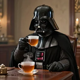 Darth Vader drinking tea