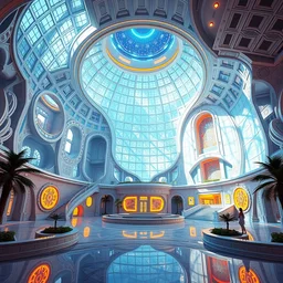 a beautiful hyperrealistic ultradetailed 3 d render of an futuristic museum in the city, unreal engine, octane render, pbr, 3 d, brilliantly colored, intricate, wide angle, volumetric lighting, polished, path tracing, art by josan gonzalez, n 4