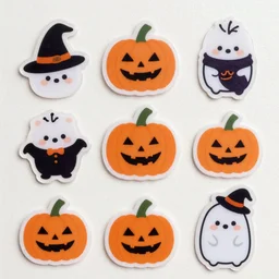 cute halloween stickers, adorable, modern trendy clear, 8 k,