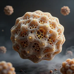 a professional studio photograph of a highly detailed 3 d render in octane and vray of slime mold made of cellular automata according to golden ratio pattern floating in space. beautiful mystical lighting, mist, sigma 2 4 mm