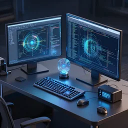 automation systems for the ci cd, digital art, devian art, octane render high detailed hd global illumination.