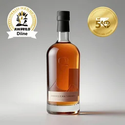 a bottle of liqueur with modern design, studio lighting, product shot, thedieline, behance, packaging award
