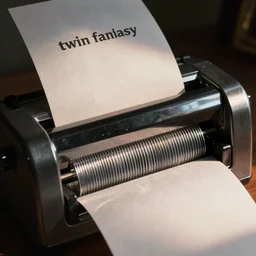 twin fantasy album cover being put through paper shredder
