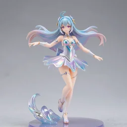 James Jean and Ilya Kushinov isolated magical girl vinyl figure, figure photography, dynamic pose, holographic undertones, glitter accents on figure, anime stylized, accurate fictional proportions, high detail, ethereal lighting - H 640