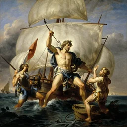 poseidon destroying ships, painting by gaston bussiere, craig mullins, j. c. leyendecker